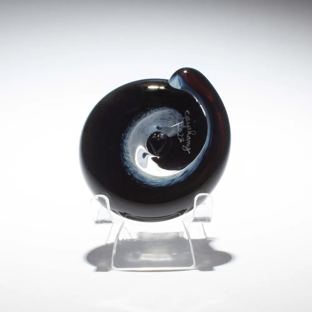 Handmade Glass Sleeping Kitty - Tuxedo - Image 5