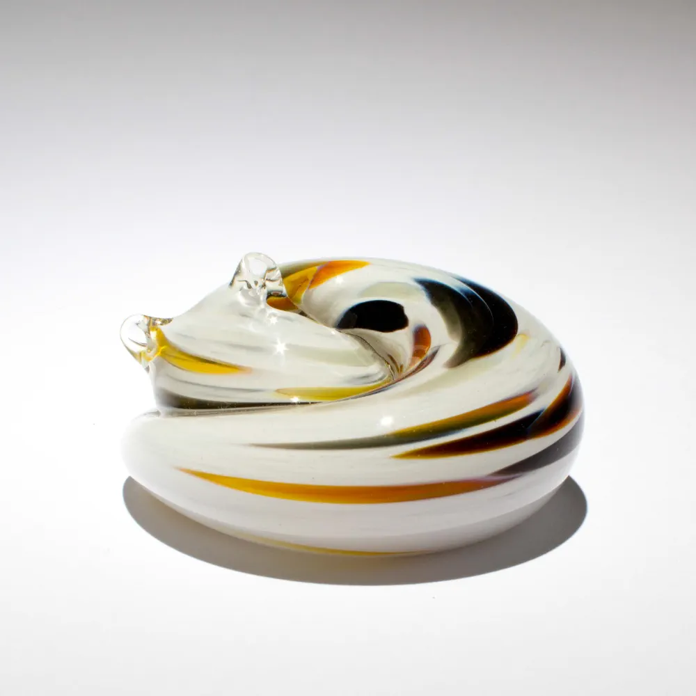 Handmade Glass Sleeping Kitty - Calico - Image 2