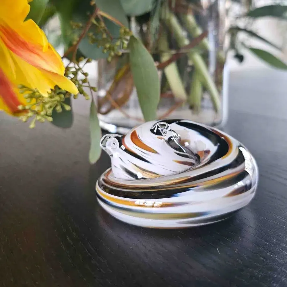 Handmade Glass Sleeping Kitty - Calico - Image 5