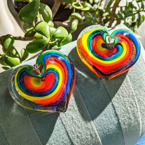 Heart Paperweight - Rainbow Dream