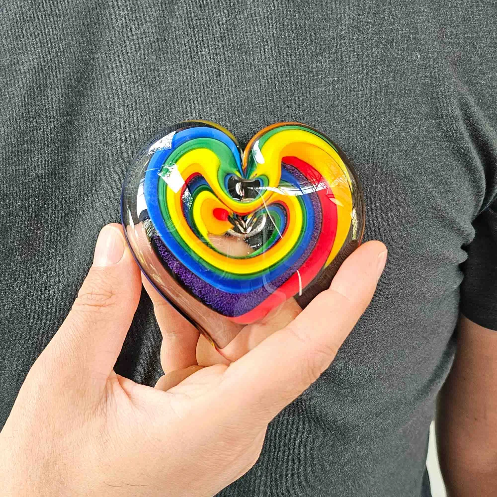 Heart Paperweight - Rainbow Dream - Image 3