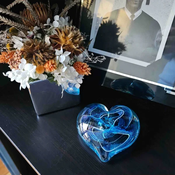 Heart Paperweight - Enchanted Blue Ice