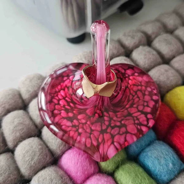 Glass Ring Holder - Gold Ruby