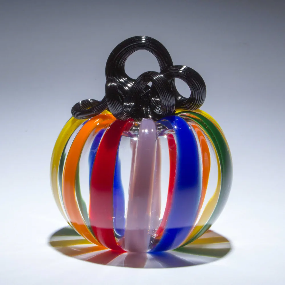 Rainbow Glass Pumpkin - Image 2