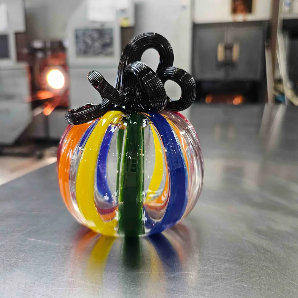 Rainbow Glass Pumpkin - Image 3