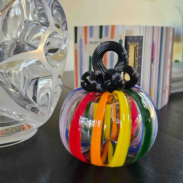 Rainbow Glass Pumpkin