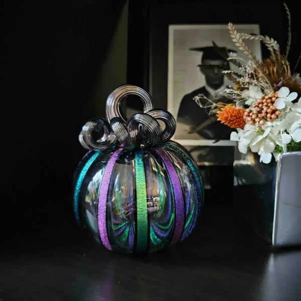 Party Gras Glass Pumpkin
