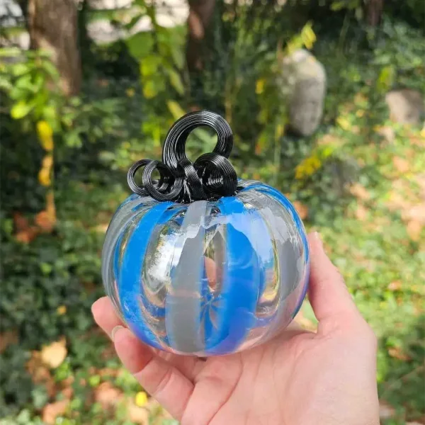 Detroit Lions Glass Pumpkin