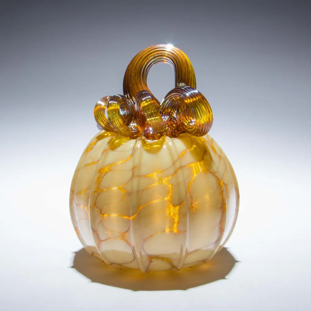 Butterscotch Harvest Glass Pumpkin - Image 5