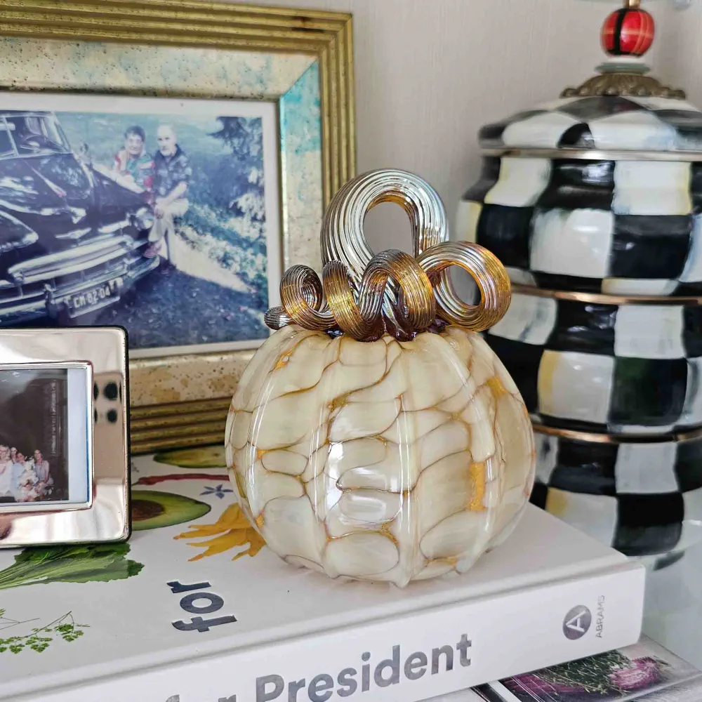 Butterscotch Harvest Glass Pumpkin - Image 3
