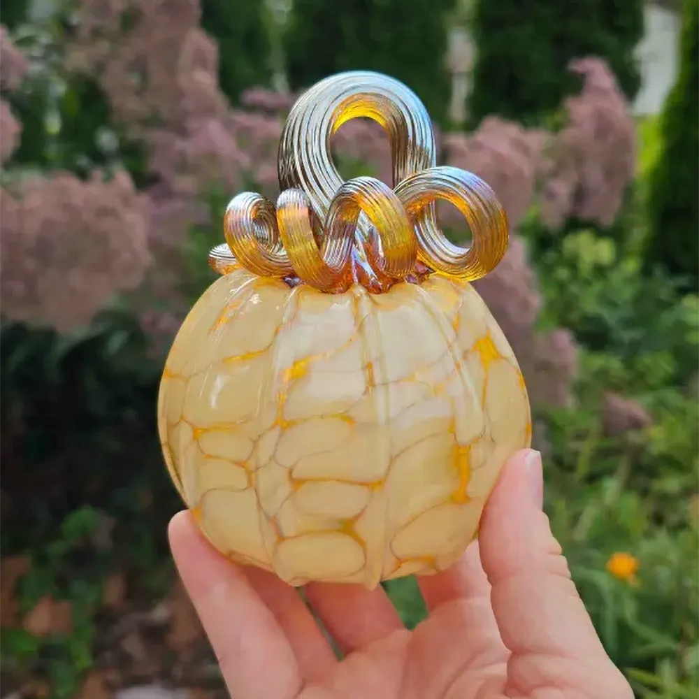 Butterscotch Harvest Glass Pumpkin - Image 2