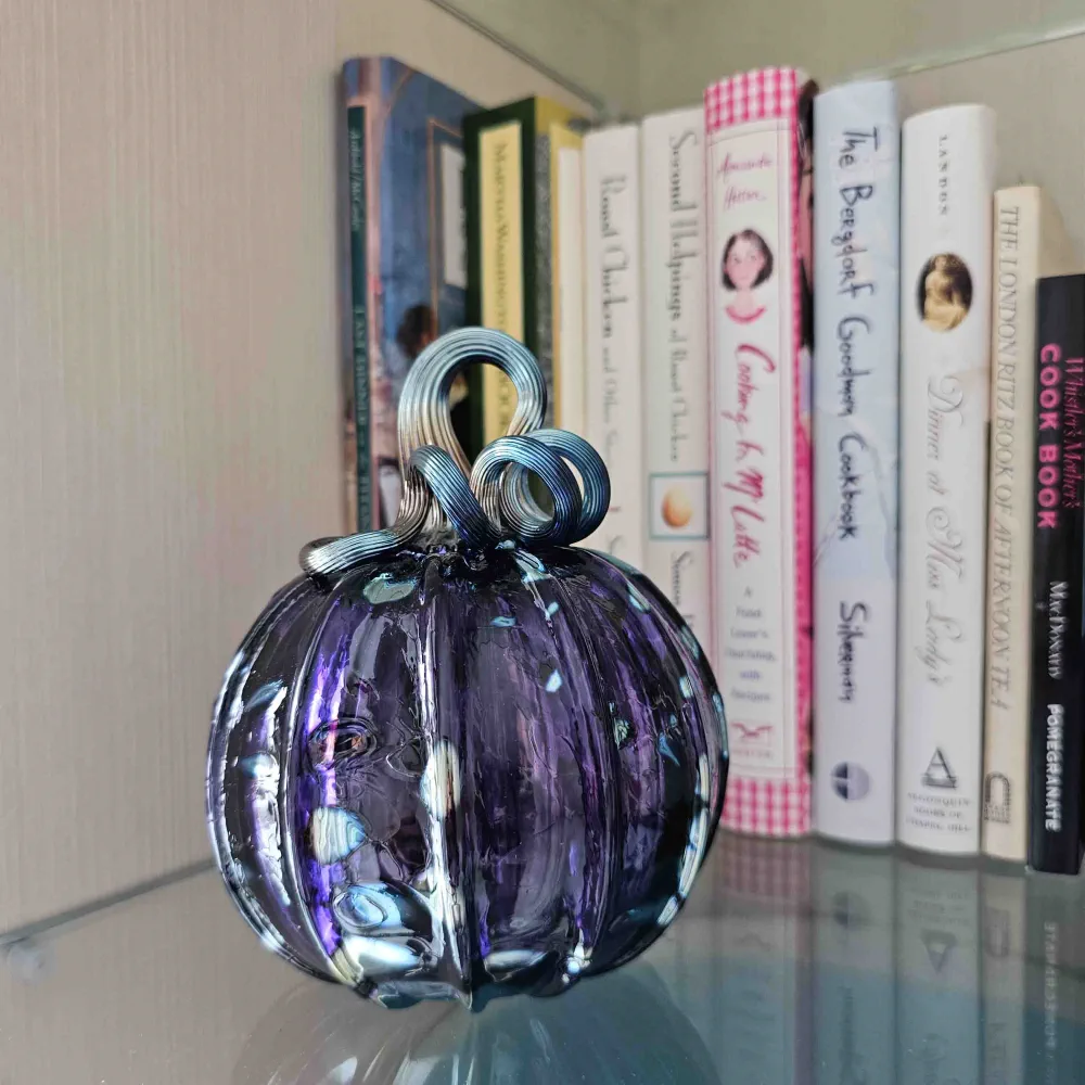 Violet Silver Glass Pumpkin - Image 5