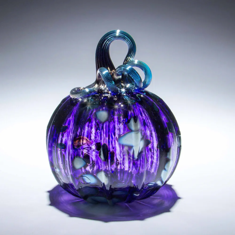Violet Silver Glass Pumpkin - Image 2
